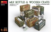 Miniart - Milk Bottles & Wooden Crates (Min35573) - modelbouwsets, hobbybouwspeelgoed voor kinderen, modelverf en accessoires
