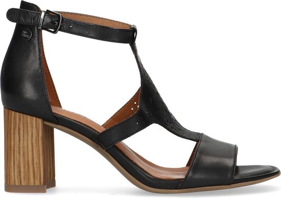 No Stress - Dames - Zwarte sandalen met hak - Maat 36 | bol.com