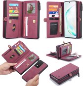 Samsung Galaxy S20 Ultra Bookcase hoesje - CaseMe - Effen Rood - Leer