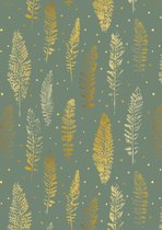 Cadeaupapier Veren Groen Goud- Breedte 40 cm - 200m lang