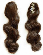 Paardenstaart ponytail 30cm bruin kleur 4 met klem 100%hoogwaardig Thermofibrehair