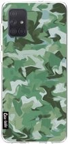 Casetastic Samsung Galaxy A71 (2020) Hoesje - Softcover Hoesje met Design - Army Camouflage Print