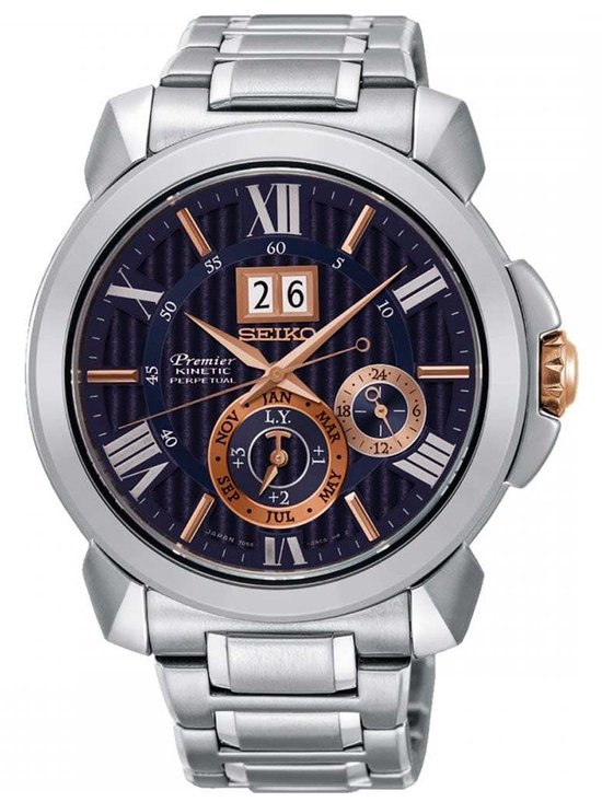 Seiko Premier SNP153P1 horloge heren - zilver - edelstaal