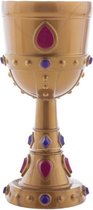 4x Gouden kelk met diamanten 18 cm - Drinkbeker koning - Middeleeuwse gouden kelken - Verkleed accessoire