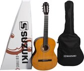 SUZUKI 1/2 klassieke gitaar voor kinderen natuurlijke afwerking met beschermhoes