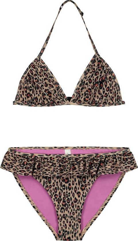 Shiwi Girls mini ruffle triangle bikini leopard - multi colour - 164 - SHIWI