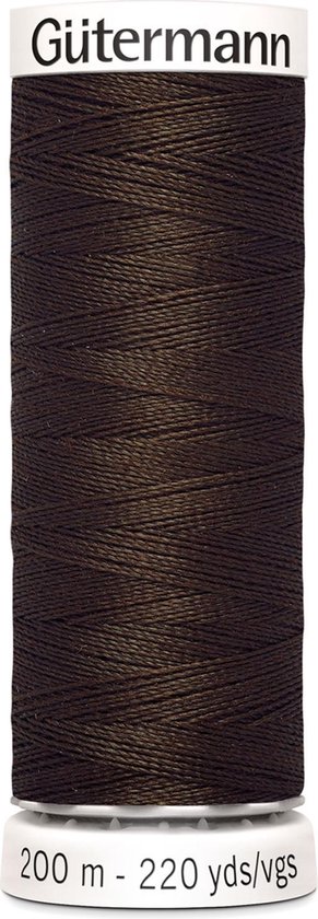 Gütermann naaigaren, 200m, kleur 406 donkerbruin.