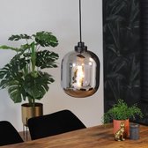 Bronx71® Hanglamp industrieel Smoke 30 cm - 1-lichts - Hanglamp glas - Hanglampen eetkamer - Hanglamp rookglas