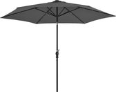 Tuinparasol met LED-verlichting en stalen paal 300 cm antraciet