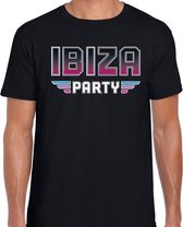 Ibiza party / feest t-shirt zwart voor heren - zwarte dance / Ibiza feest shirts / outfit L