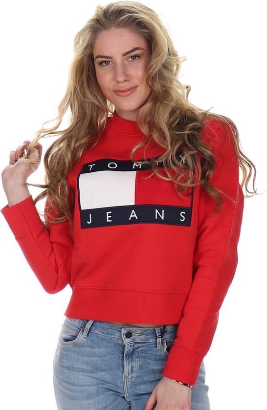 Tommy Jeans Sweater Flag Racing Red | bol.com