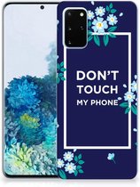 Geschikt voor Samsung Galaxy S20 Plus Silicone-hoesje Flowers Blue DTMP