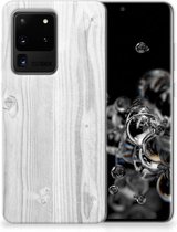 Samsung Galaxy S20 Ultra Bumper Hoesje White Wood