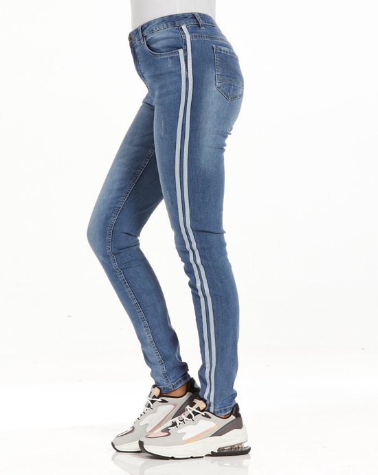 pescara Destroyed stretch jeans Blauw Dames | bol.com