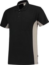 Tricorp Poloshirt Bicolor Borstzak 202002 Zwart / Grijs - Maat M