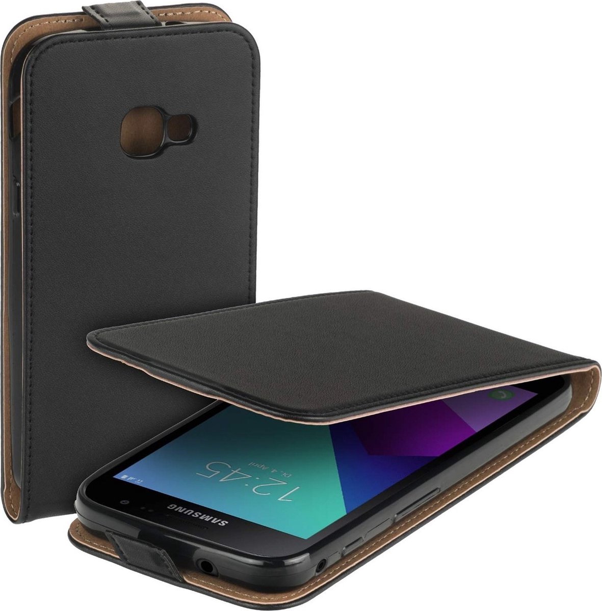 Pearlycase Eco Flipcase Cover Zwart Hoesje voor Samsung Galaxy Xcover 4s