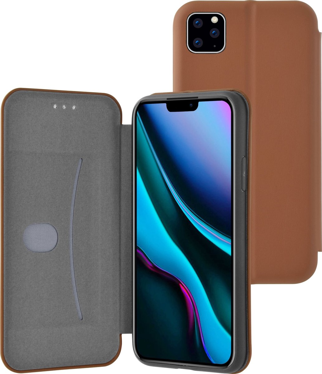 Azuri Shell Booklet with 1 cardslot - cognac - voor Apple iPhone 11
