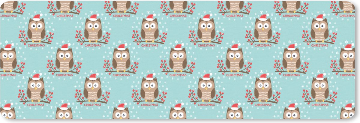 Muismat XXL 90x30 cm - Bureau onderlegger - Bureau mat Patronen - Uil - Kerst - Bureaumat - Gaming mousepad xl - Bureaulegger groot - Computer deskmat