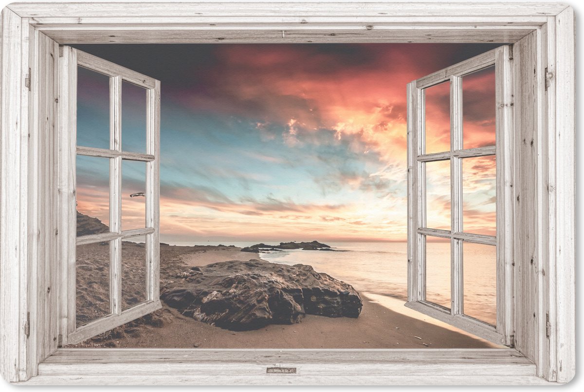 Muismat XXL 120x80 cm - Bureau onderlegger - Bureau mat Doorkijk - Strand - Zee - Bureaumat - Gaming mousepad xl - Bureaulegger groot - Computer deskmat