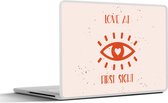 Laptop sticker - 11.6 inch - Spreuken - Quotes - Love at first sight - Liefde - Koppel - 30x21cm - Laptopstickers - Laptop skin - Cover
