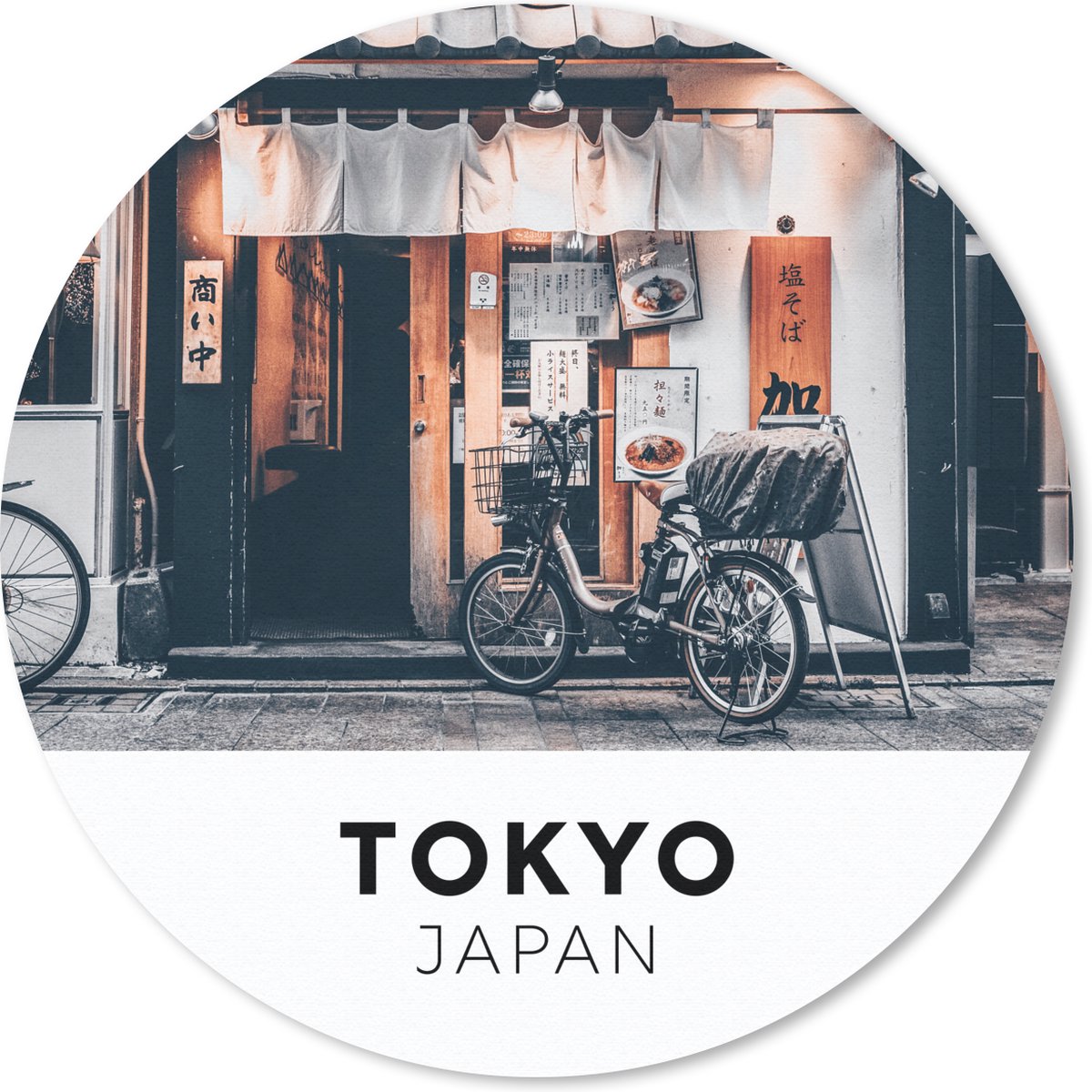 Muismat rond 20x20 cm - Mousepad Tokyo - Japan - Restaurant - Ronde muismatten
