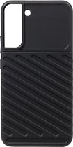 Shop4 - Samsung Galaxy S22 Plus Hoesje - Harde Back Case Rugged Texture Zwart