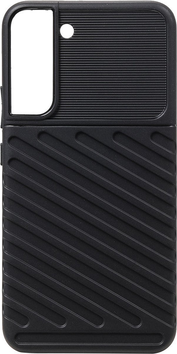 Shop4 - Samsung Galaxy S22 Plus Hoesje - Harde Back Case Rugged Texture Zwart