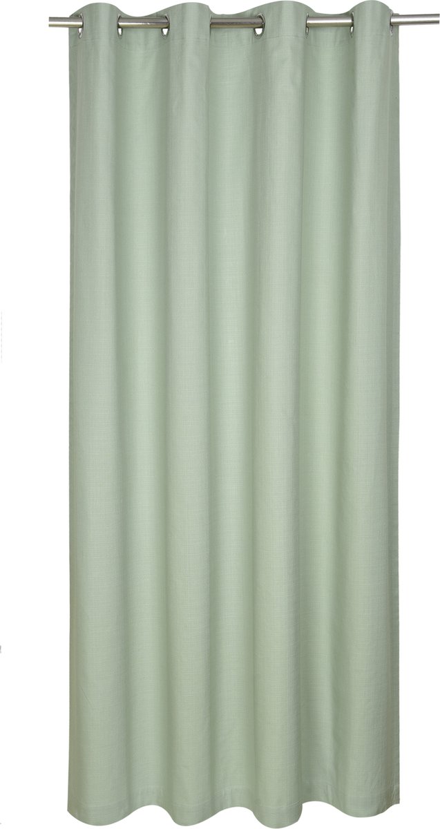 INSPIRE - Dekkend gordijn LEYA - B.140 x H.280 cm - gordijnen met oogjes - katoen - groen