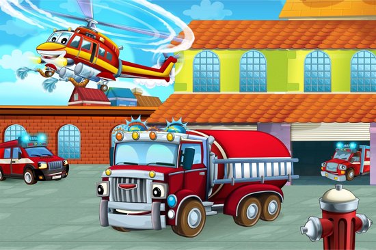 Fotobehang Sprookjesachtige Brandweer - Vliesbehang - 450 x 300 cm