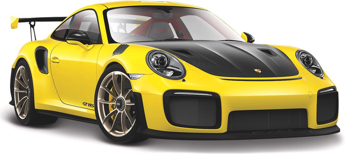 Modelauto Porsche 911 GT2 RS Special Edition geel / zwart - 1:24 - speelgoed auto schaalmodel / Porsche GT2 RS SE
