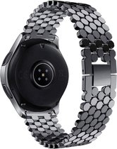 Strap-it Horlogeband 22mm - stalen vis bandje geschikt voor Samsung Galaxy Watch 46mm / Galaxy Watch 3 45mm/ Gear S3 Classic & Frontier - Amazfit GTR 2 / 3 - Huawei Watch GT 2 Pro / GT 2 46mm / GT 3 46mm / Watch 3 / 3 Pro - Zwart