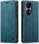 Hoesje geschikt voor Huawei P50 Pro - Wallet Book Case - Magneetsluiting - met RFID bescherming - Blauw