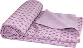 Tunturi Silicone Yoga handdoek met anti slip - Incl. draagtas - Roze