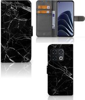 Telefoonhoesje OnePlus 10 Pro Wallet Book Case Vaderdag Cadeau Marmer Zwart