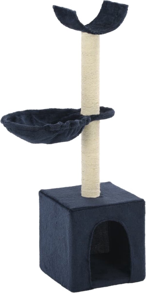 VidaLife Kattenkrabpaal met sisal krabpalen 105 cm blauw