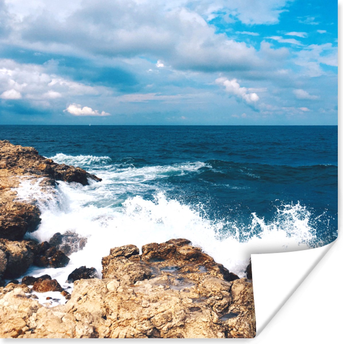 Poster Zee - Rots - Kust - Strand - 50x50 cm