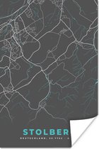 Poster Plattegrond – Stolberg – Blauw – Stadskaart – Kaart - Duitsland - 40x60 cm