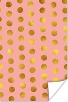 Luxe motif de gros points dorés sur fond rose 20x30 cm - petit
