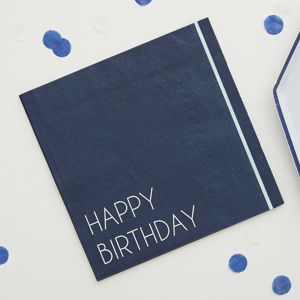 ‘Happy Birthday' Navy - 16 stuks