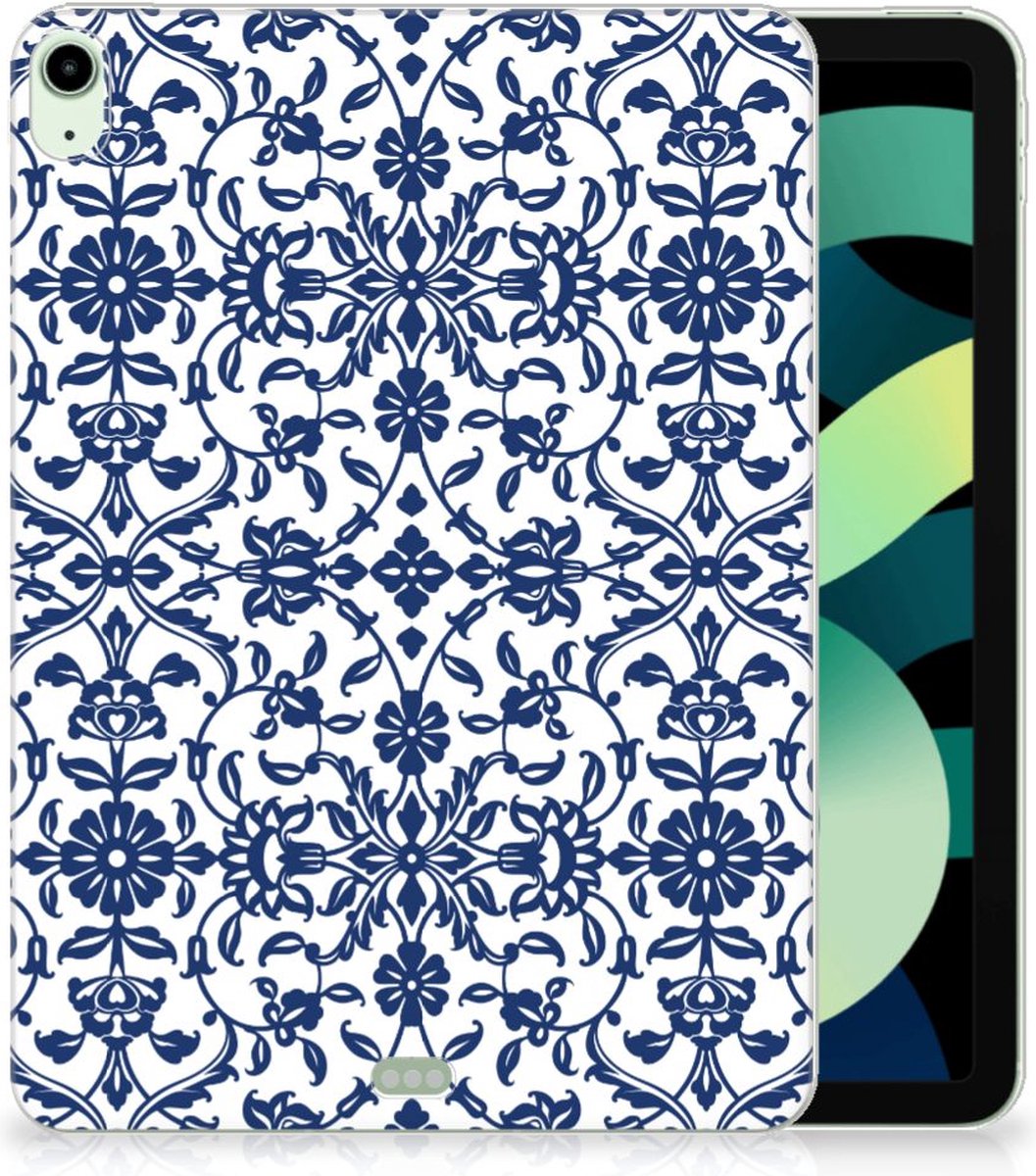 iPad Air (2020/2022) 10.9 inch Siliconen Hoesje Flower Blue
