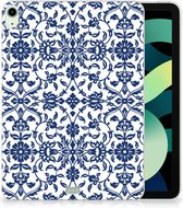 TPU Bumper Hoesje iPad Air (2020/2022) 10.9 inch Cover Flower Blue met doorzichte zijkanten