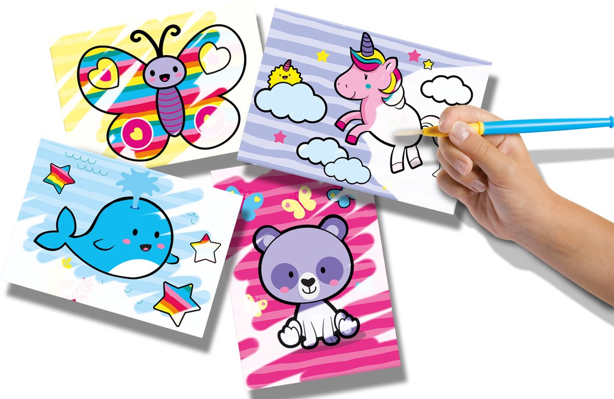 SES Creative - My First - Kleuren met water - Fantasie dieren – Verven - zonder geknoei - inclusief 4 kleurplaten en kwast - steeds opnieuw te gebruiken – 1 tot 4 jaar — afbeelding 5