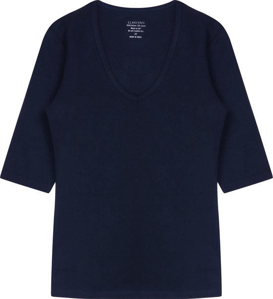 T-shirt manches 3/4 col V- Marine - Claesen's® | bol.com
