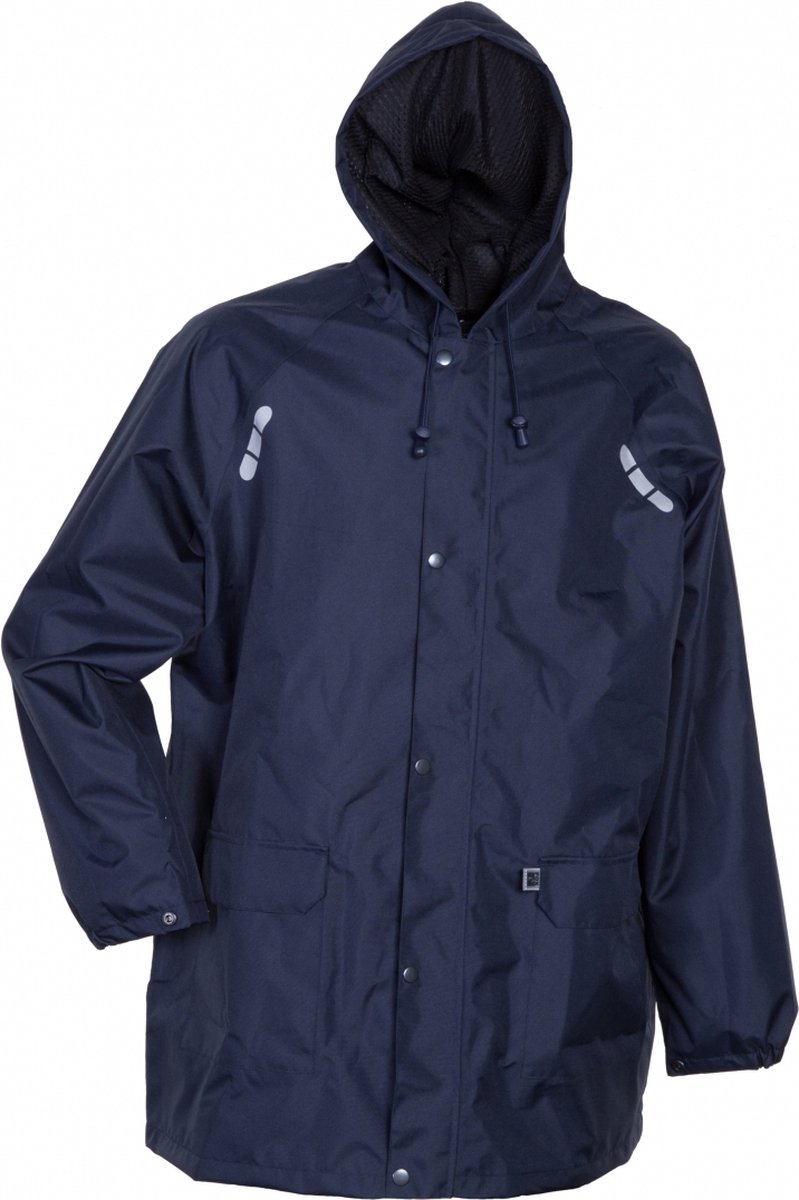 Donkerblauwe ademende regenjas van Lyngsøe Rainwear 4XL