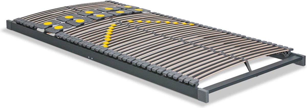 Beter Bed Bossflex 600 Deluxe Lattenbodem 120 x 200 cm - Bedbodem - Vlak - Max. 120kg - Antraciet/Geel