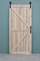 Barnwoodweb Doe het zelf houten schuifdeur - grenen - 95x215 cm  - zelfmontage - inclusief schuifdeursysteem en handgreep