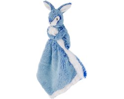 Blauw konijn/haas tuttel/knuffeldoekje 25 cm - Konijnen/hazen bosdieren knuffels - Baby geboorte kraamcadeaus