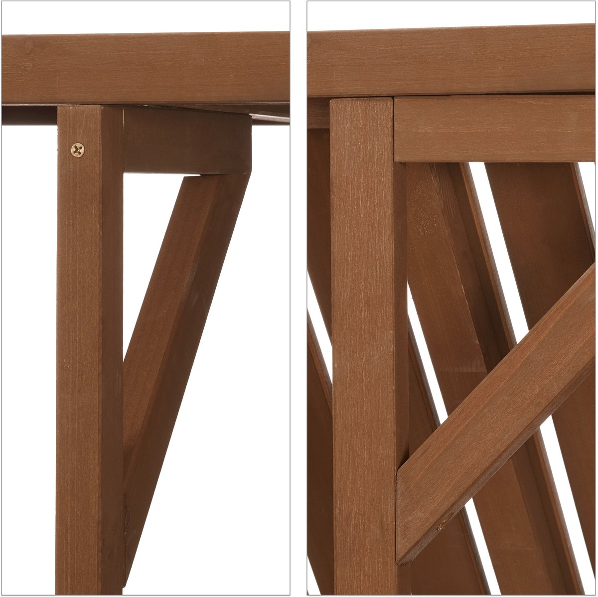 balkontafel inklapbaar - 60 x 45 cm - hoogte verstelbaar - klaptafel - hangtafel - donkerbruin thumbnail 4