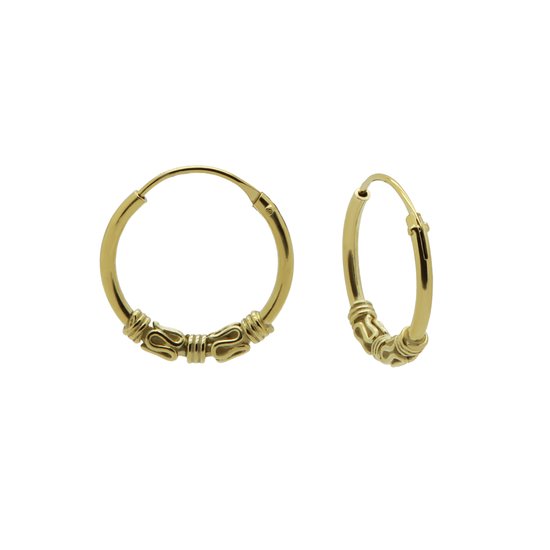 Bijoutheek Bali hoop Oorringen 12GD-3 Gold
