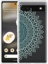 Google Pixel 6a Hoesje Turqoise Mandala - Designed by Cazy